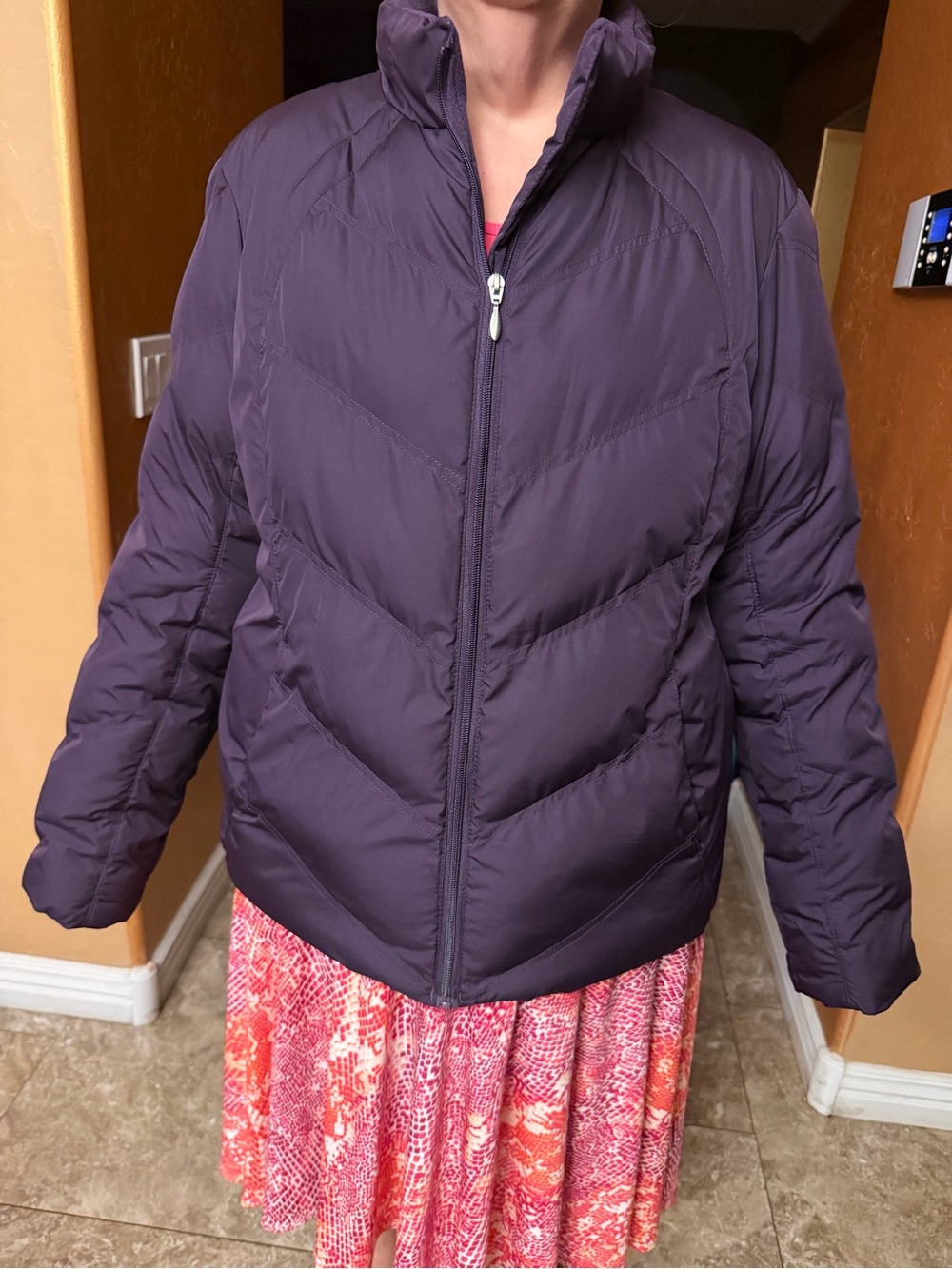 Women's Quilted Puffer Jacket - Purple